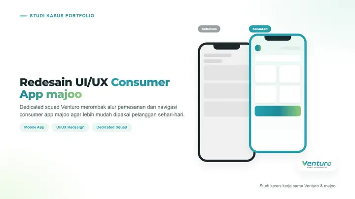 Redesain UI/UX Consumer App majoo bersama Venturo
