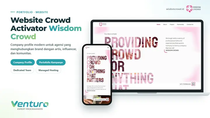 Website Agensi untuk Wisdom Crowd: Skor PageSpeed 100